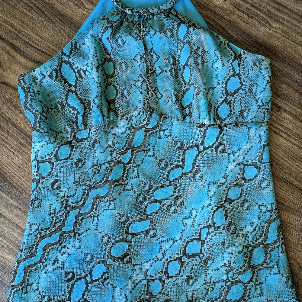 6 For $20 Michael Kors Blue Snake Print Blouse